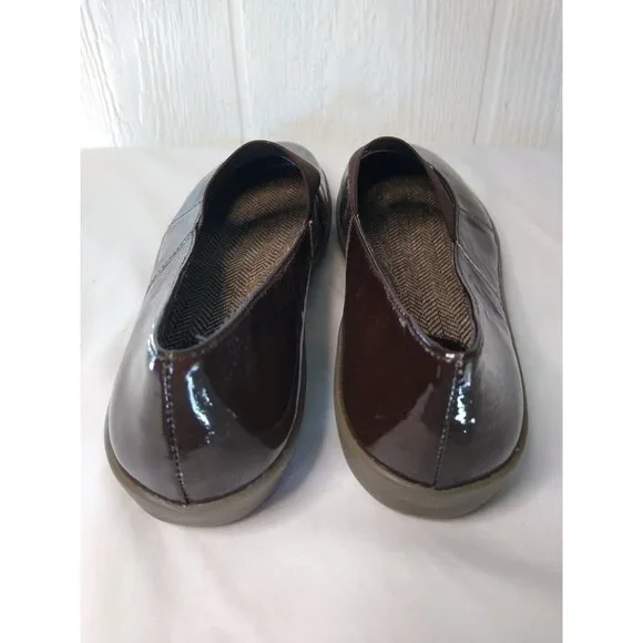 GH Bass Gallop Womens 10 M Cocoa Brown Patent Comfort Flats Elastic Band NEW - Picture 5 of 12